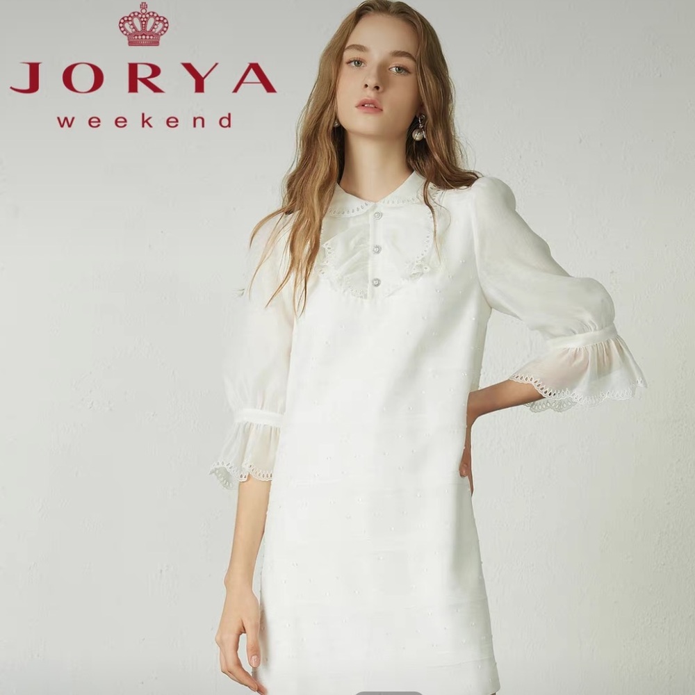 Jorya weekend white high end lace mini dress 160/80 xs-s